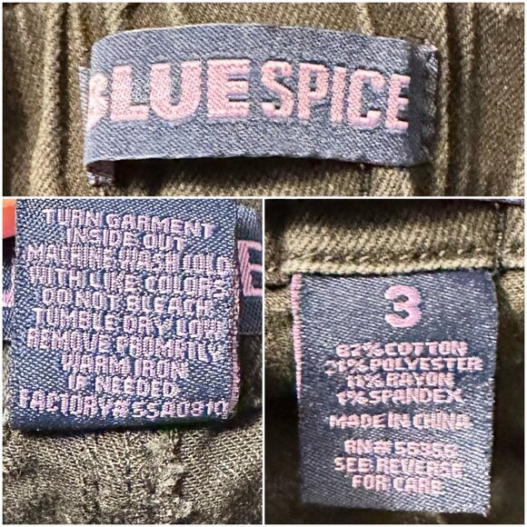 Blue Spice Black Button Fly Paper Bag Shorts Size 3 Juniors - Picture 3 of 3